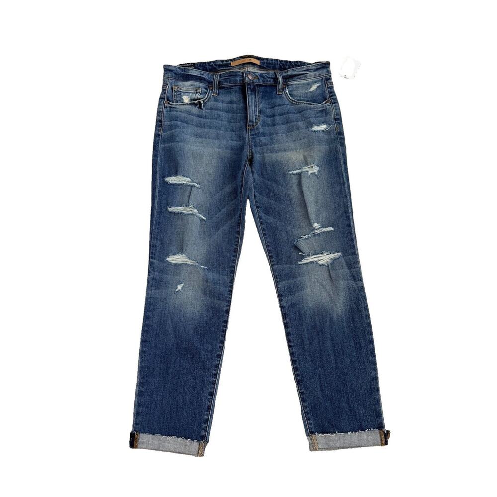 New Joe's Boyfriend Slim Crop Kency Denid Jeans Distressed Stretch 29 NWT